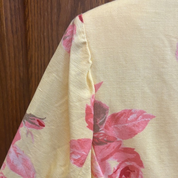 Floral Yellow Women's Blazer Cottagecore grandmacore coastal grandma, size 12 - Picture 11 of 16